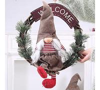 Adornos De Corona De Navidad Colgantes Adornos De Dintel De Puerta De Ventana Diseño De Escena Nórdica Colgante De Puerta Anillo De Ratán con Los Ojos Vendados Anillo De Corona De Papá Noel