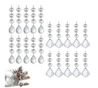 Adornos de cristal K9, 20 piezas, prismas para lámparas con gotas y hojas de arce, tamaño 37 mm, ideal para decoración de luces, jardinería y regalos