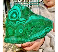 Adornos de cristal Losa de piedra de malaquita natural, colección de cristal de cuarzo, curación de espécimen mineral hermoso cristal