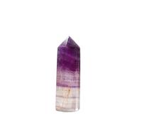 Adornos de cristal Torre de cuarzo de color prisma Hexagonal de fluorita de sandía con punta de cristal púrpura rosa Natural for decorar hermoso cristal(5-6cm)