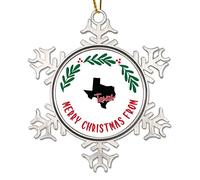 Adornos de decoración de Navidad de Texas, corona de Navidad de Texas, decoración de Navidad, decoración de Estados Unidos, Feliz Navidad del estado de Texas, adorno de decoración de Navidad de metal