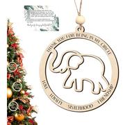Adornos de elefante para hermandad,Adorno de elefante | Decoración de madera de amigos verdaderos,Colgante de elefante, Adorno de Navidad con tarjeta de historia para hermandad de mujeres