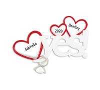 Adornos de Elfos Adorno de compromiso personalizado 2024 - She Said Yes Hearts Regalos de compromiso para parejas Adorno navide o para comprometi