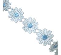 Adornos de encaje bordados de flores de 25 mm de ancho, adornos de encaje para decoración de vestidos, ropa, suministros de costura