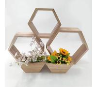 Adornos de escritorio hexagonales de madera para montar en la pared, estantes flotantes decorativos de panal, regalos para mujeres, hombres, adultos, amigos