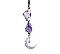 Adornos de espejo de coche, accesorios colgantes de cristal para espejo de coche con colgante de luna y estrella para espejo retrovisor de coche