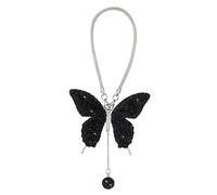 Adornos de espejo de coche,Espejo de coche de diamantes de imitación colgante mariposa colgante para espejo retrovisor de coche