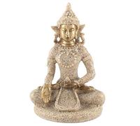 Adornos de Estatua de Buda, Estatua de Buda Sentado Meditando, Tallado a Mano, Figura de Resina, Decoración Zen, Adorno Artesanal para el Hogar, Sala de Meditación, Jardín Zen, Decoración(B Oro)