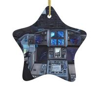 Adornos de estrella de cerámica impresos Cabin of The Future, perfectos para fiestas familiares de Navidad, chimeneas y exhibiciones de mesa de vacaciones