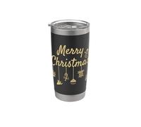Adornos de Feliz Navidad Decoración festiva Vaso térmico de acero inoxidable de doble pared