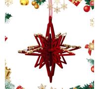 Adornos de fiesta de color rojo flocado - Decoraciones de pared para la temporada de invierno - para pared, ventana, ramas, entrada, fiesta, patio, jardín, porche, terraza, patio trasero, patio,