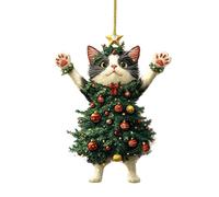 Adornos de Gato para árbol de Navidad,Adornos de Navidad de Gato, Adornos de árbol de Navidad Adornos de Navidad de,Calcetín de Navidad de Gato Lindo Colgante Colgante para árbol de Navidad