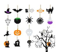 Adornos De Halloween para Árbol, 16 Piezas de Adorno de Calabaza Brillante para Fiestas, Decoración Estacional para Casa Oficina Aula