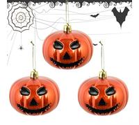 Adornos de Halloween para árbol 3 piezas calabazas fantasmas espeluznantes | Adornos de otoño para árbol ramas chimenea puerta manija casa al aire libre fiesta reunión familiar