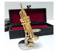 adornos de instrumentos musicales Modelo De Mini Trompeta De Cobre Chapado En Oro, Adornos De Instrumentos Musicales, Adornos De Modelo De Instrumento De Viento (Size : 19cm)