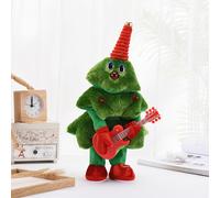 Adornos de juguete de saxofón que bailan en el columpio del árbol de Navidad, juguete de peluche eléctrico que canta y brilla