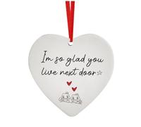 Adornos De La Amistad Del Corazón - Signo De Recuerdo De La Amistad En Forma De Corazón | Adorno De Navidad De La Amistad De Acrílico Para Un Amigo Divertido, Besttie Vecino Decoraciones De Árboles De