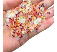 Adornos de lentejuelas Copos de lentejuelas con forma corazón y estrella, cristal for uñas, brillantes for manicura, decoración bodas, confeti, 1 bolsa(Red,10)