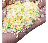 Adornos de lentejuelas Copos de lentejuelas con forma corazón y estrella, cristal for uñas, brillantes for manicura, decoración bodas, confeti, 1 bolsa(Yellow,10)