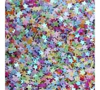 Adornos de lentejuelas Copos de lentejuelas con forma corazón y estrella, cristal for uñas, brillantes for manicura, decoración bodas, confeti, 1 bolsa(Light blue,50)