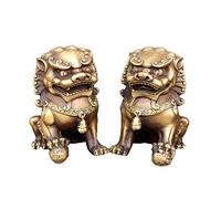 Adornos de león, par de estatuas de perros Fu Foo, decoración china, accesorios de prosperidad, figura retro para el hogar y la oficina