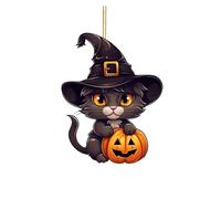 Adornos de luz solar, adornos de Navidad para Halloween 2023 para colgar en el árbol de Navidad, lindo colgante de gato acrílico, decoración de árbol de Navidad para el hogar, decoraciones de