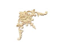 Adornos De Madera Apliques de esquina de madera moldeados, decoración de lujo for sala de estar, cuernos tallados, decoración de pared, accesorios for muebles(C-19cmX19cm)