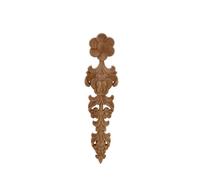 Adornos De Madera Calcomanía de ondas de madera de roble sin pintar, apliques de esquina for decoración de muebles del hogar, apliques largos tallados decorativos(28cmX6.5cm)