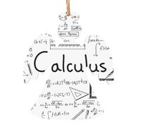 Adornos de madera con diseño de cálculo geek de matemáticas de Navidad, decoración de árbol de Navidad, 4 diseños, ángel, árbol de Navidad, muñeco de nieve, campana