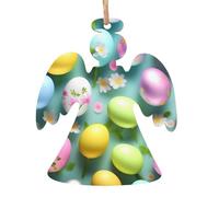 Adornos de madera con estampado de feliz Pascua, adornos colgantes de árbol de Navidad para fiestas en casa