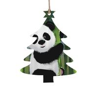 Adornos de madera con forma de árbol de Navidad, diseño de panda curioso bebé, varias formas para decoración de árbol de Navidad, hogar y oficina