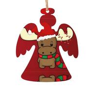 Adornos de madera de Navidad con forma de ángel, bonito estampado de renos de Navidad, varias formas para decoración de árbol de Navidad, hogar y oficina