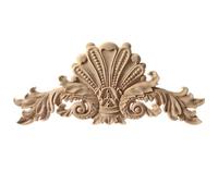 Adornos de madera tallada, apliques de madera natural para puertas, muebles y armarios; molduras decorativas de madera sin pintar; calcomanías vintage para decoración del hogar.