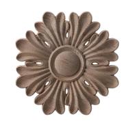 Adornos de madera tallada para muebles, figuras decorativas de madera natural sin pintar, apliques, calcomanías, goma, flores, madera tallada, decoración para el hogar, B132, 6