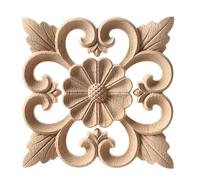 Adornos de madera tallada para muebles, figuras decorativas de madera natural sin pintar, apliques, calcomanías, goma, flores, madera tallada, decoración para el hogar, XM16,2