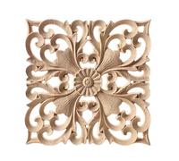 Adornos de madera tallada para muebles, figuras decorativas de madera natural sin pintar, artesanías, apliques, calcomanías, goma, flores, madera tallada, decoración del hogar, F1, 10