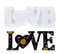 Adornos De Molde De Silicona,3d Love Home Family Moldes De Resina Epoxi Moldes, Moldes De Silicona Para Hogar/Familia/Amor,Para Decoración Del Hogar, Adornos De Mesa (Amor)