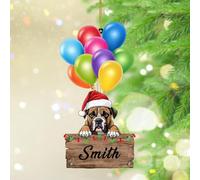 Adornos de Navidad 2024 Boxer Acrílico Adorno para Árbol de Navidad Amante de Perros y Gatos Colgante Animal Raza Perro Cachorro Amante de Mascotas Recuerdo Coleccionable Regalo Decoración de Árbol de