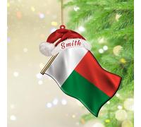 Adornos de Navidad 2024 de Madagascar, adornos de Navidad acrílicos, bandera nacional, regalos náuticos, recuerdo, mapa del estado del mundo, recuerdo, regalo coleccionable, decoración de árbol