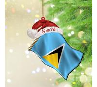 Adornos de Navidad 2024 de Santa Lucía Acrílico Colgantes Adornos Colgantes Hispano País Europeo Asia África Banderas Colgante Bandera Patriótica Recuerdo Coleccionable Regalo Decoración de Árbol