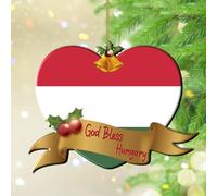 Adornos de Navidad 2024 Dios bendiga Hungría Acrílico Adornos de Navidad Banderas Nacionales País Marinero Vela Colgante País Europa África Banderas Recuerdo Regalo Coleccionable Decoración Árbol