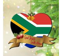 Adornos de Navidad 2024 God Bless Sudáfrica Acrílico Adorno de árbol de Navidad Bandera de la Ciudad Recuerdo Internacional Bola de Navidad Mapa del Estado Mundial Recuerdo Regalo Coleccionable