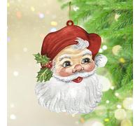 Adornos de Navidad 2024 Old Time Santa Acrílico Adornos de Navidad Papá Noel en trineo Colgante de Santa Historia Tiempo Recuerdo Coleccionable Regalo Decoración de Árbol de Calcetín Etiqueta de