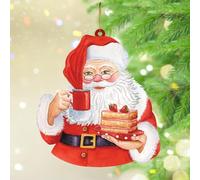 Adornos de Navidad 2024 Old Time Santa Acrílico Adornos de Navidad Santa Retrato Pintura Recuerdo Rojo Feliz Navidad Ho Recuerdo Coleccionable Regalo Decoración de Árbol Etiqueta de Nombre