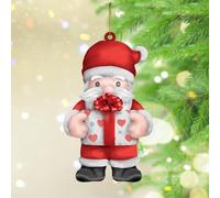Adornos de Navidad 2024 Old Time Santa Acrílico Colgantes Adornos Colgantes Navidad Nochebuena Adorno Boho Recuerdo Recuerdo de Santa's Story Time Recuerdo Coleccionable Regalo Decoración de Árbol de