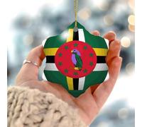 Adornos de Navidad 2025 Dominica Adornos de Navidad Bandera Mundial Mundial Viaje Adornos Colgantes Adornos Latinoamérica País Europa Asia África Banderas Regalo Coleccionable para Decoración Interior