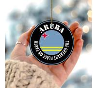 Adornos de Navidad 2025 The Greatest Place on Earth Aruba, bandera de recuerdo, adornos colgantes, bandera del estado, viajes, deportes, regalo coleccionable para vacaciones, árbol de Navidad