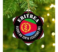 Adornos de Navidad 2025 The Greatest Place on Earth Eritrea, adornos colgantes de bandera de ciudad, recuerdo internacional, recuerdo de bandera del estado, colgante deportivo para decoración de