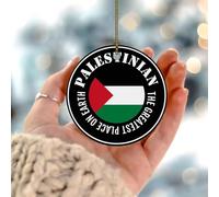 Adornos de Navidad 2025 The Greatest Place on Earth Palestinian Hanging Ornaments Flag Banner Christmas Tree Ornament Gift Flag Collectible Gift for Festive Holidays Home Decor Ceramic