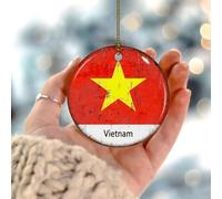 Adornos de Navidad 2025 Vietnam, adornos colgantes de banderas nacionales de país, marineros, navidad, adorno de América Latina, país, Europa, Asia, África, banderas, regalo coleccionable para